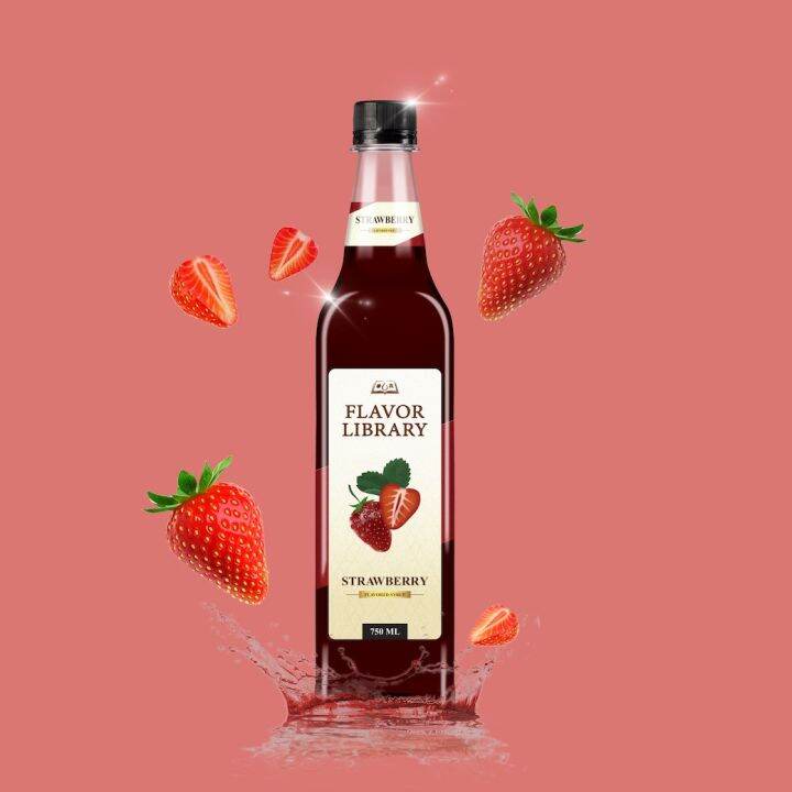 ไซรัป Flavor Library Strawberry 750 Ml. Lazada.co.th