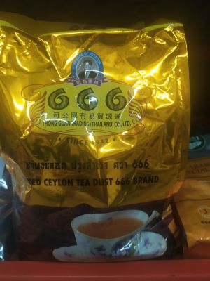 Mixed Ceylon Tea Dust ชาผงซีลอน ปรุงสำเร็จ ตรา666 Thong Guan Treading ชาจองหก สินค้านำเข้าจากมาเลย์ 1kg