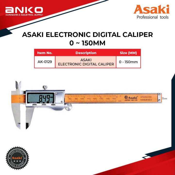 ASAKI ELECTRONIC DIGITAL CALIPER 0 150MM Lazada
