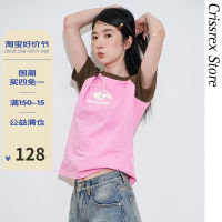 Crissrex Store gmetryart เสื้อยืดแขนสั้นปักไหล่สไตล์อเมริกันแนววินเทจ