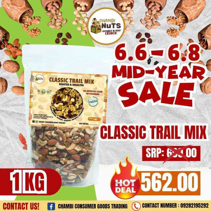 Classic Trail Mix (Unsalted & Roasted) Available in 1kg,500g,250g,100g
