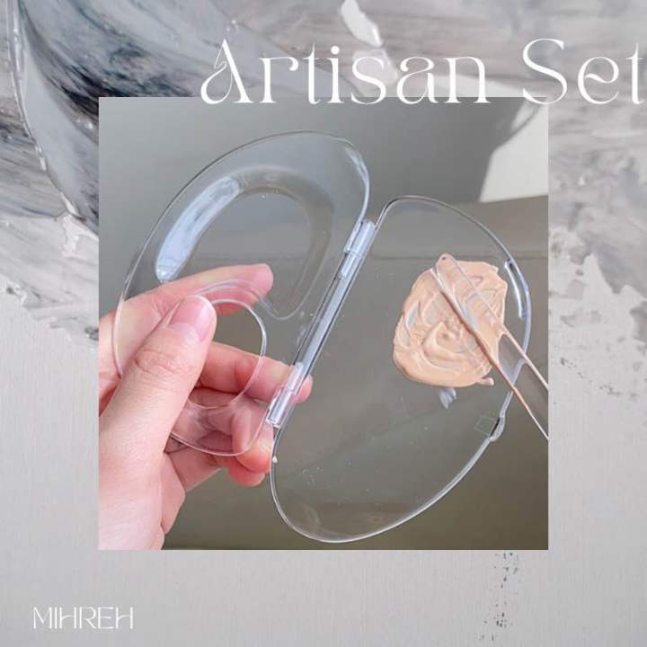 3081-พร้อมส่ง-artisan-set-เซ็ทถาดผสมและสเปตูลา-สำหรับผสมเครื่องสำอาง-ผสมรองพื้น-ลิปสติก-และอายไลเนอร์