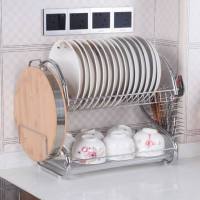 [‼รุ่นใหม่ ใหญ่] ชั้นคว่ำจานชาม สแตนเลส Bowl Dish Rack ชั้นคว่ำจาน มีช่องเสียบมีดและเขียง ไม่เป็นสนิม