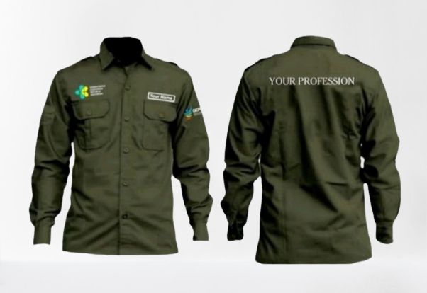 Kemeja Pdl Pdh Lengan Panjang 4 Posisi Bordir Design Logo Custom