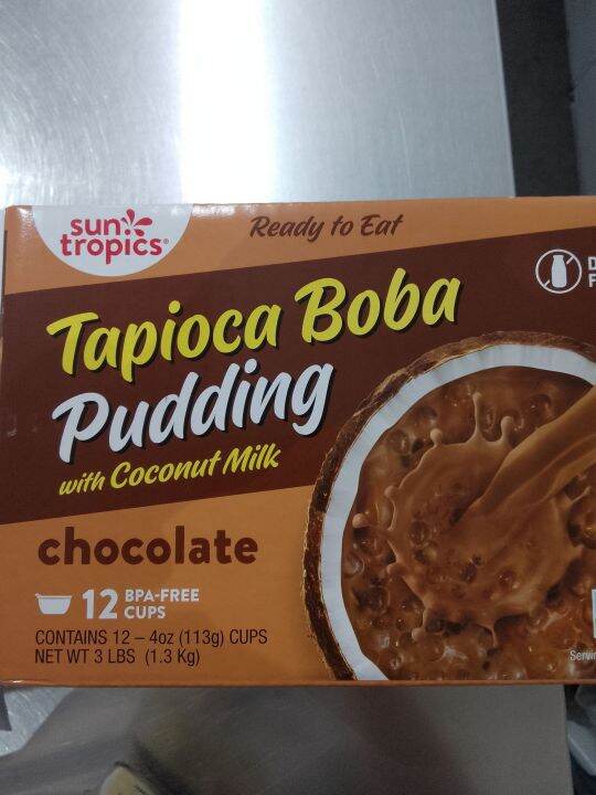 SUN TROPICS TAPIOCA BOBA PUDDING WITH COCONUT MILK CHOCOLATE 1.3KG MADE