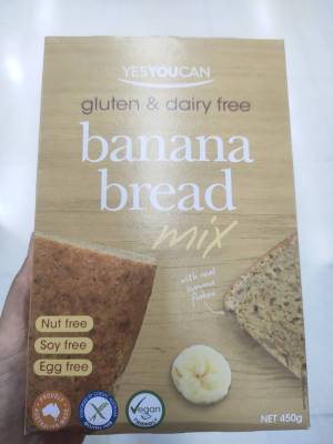 yes you Can Banana Bread Mix Gluten Free แป้งสำเร็จรูปสำหรับทำขนมปังรสกล้วย450 กรัม