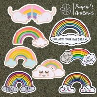 ʕ •ᴥ•ʔ ✿ พร้อมส่ง : เข็มกลัดเซ็ทสายรุ้งและก้อนเมฆ | Rainbow &amp; Cloud Enamel Brooch Pin Set.