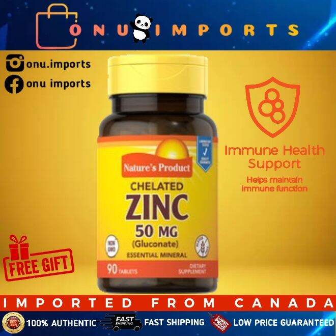 Sundance Chelated Zinc (Gluconate), 50 mg, 90 Tablets Lazada PH