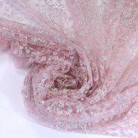 ผ้ากากเพชรลายดอกจิ๋วๆ All-Over Glitter fabric all-over baby flowers design