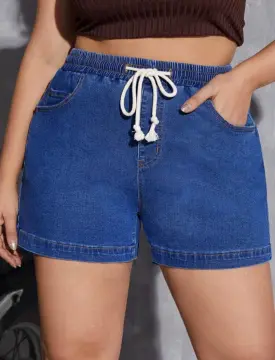 Plus Size High Waist Denim maong short for women 4 COLOR