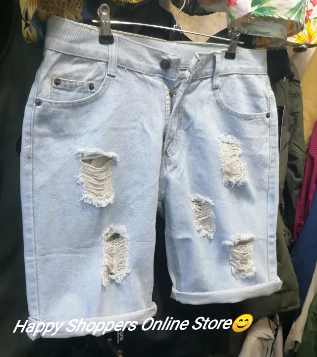 LATEST 2022 ACID WASH MAONG TATTERED SHORT TOKONG FIT FOR MENS/ABOVE