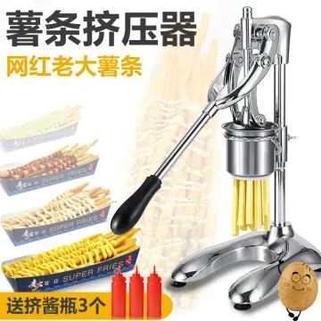 Manual Long French Fries Maker Machine Stainless Steel 30cm Potato Strips  Machine Fried Chips Squeezer Extruder 12 Holes