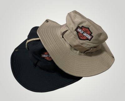 หมวก หมวกบักเก็ต หมวกเดินป่า หมวกซาฟารี มีสายคล้อง HARLEY DAVIDSON