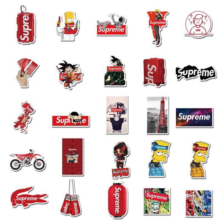 sticker-สติ๊กเกอร์-supreme-h-145-ซูพรีม-50ชิ้น-หมี-นารูโตะ-naruto-ดราก้อนบอล-กาแฟ-star-wars-nasa-นาซ่า-ซูพีม-ซุปเปอร์แมน