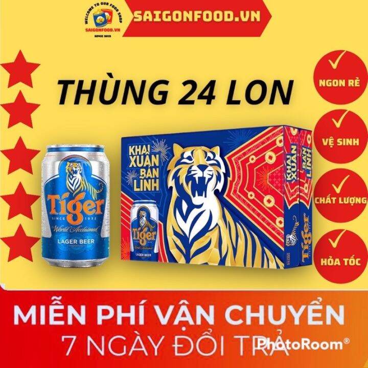 Sẵn Hàng Date Mới] Thùng 24 Lon Bia Tiger Nâu 330Ml/Lon Mẫu Xuân 2023 -  Thùng Tết Date Mới Sang Sịn | Lazada.Vn