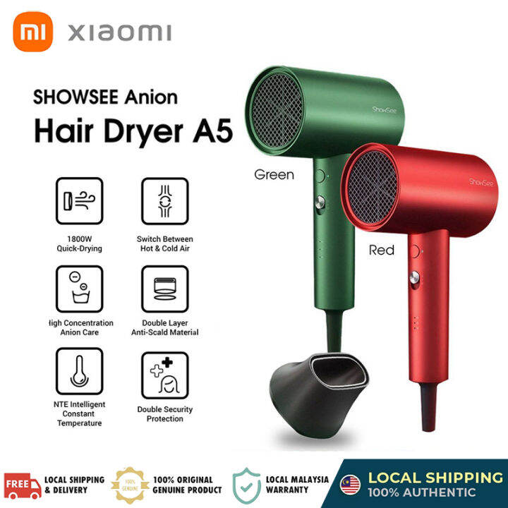 Xiaomi Showsee A5 Anion Hair Dryer Home 1800W 55℃ Constant Temperature ...
