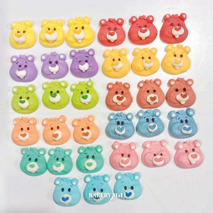 พร้อมส่ง-น้ำตาลตกแต่งเค้ก-หน้า-care-bear-คละสี-20ชิ้น-60ชิ้น