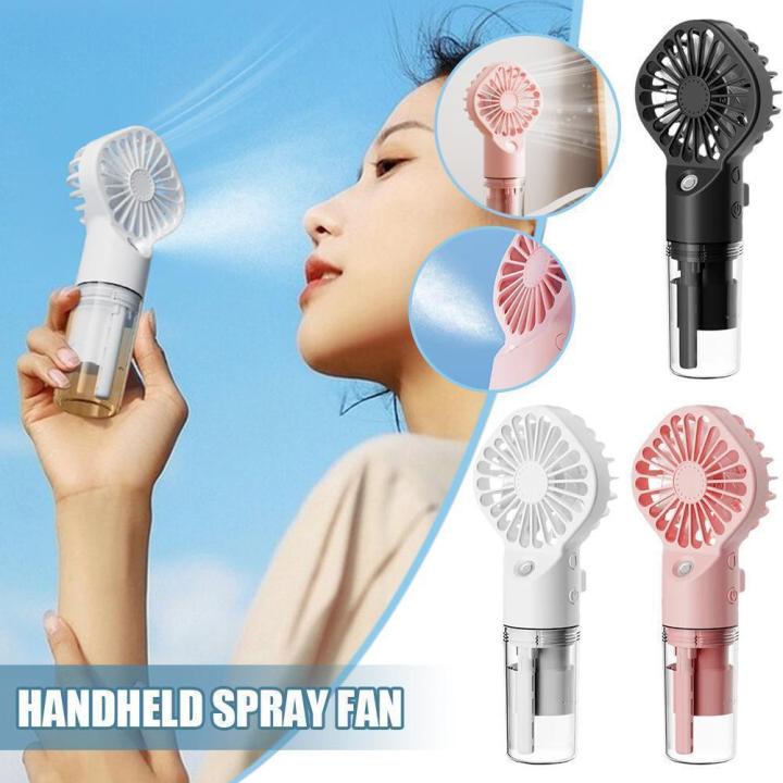 House Life Portable Rechargeable Handheld Fan Mini Humidification Fan 4  Speed Silent Wireless Small Cooling Fan Summer Gadgets