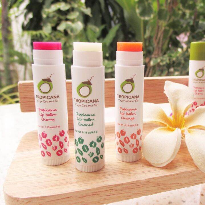 Tropicana Virgin Coconut Oil Lip Balm 4.5g (มี3กลิ่นให้เลือก) Lazada.co.th