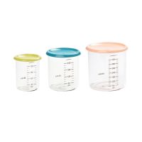 BEABA กระปุกเก็บอาหาร Tritan ฝาสูญญากาศ Set of 3 conservation jars (1 baby / 1 maxi / 1 maxi +) (assorted colors NUDE/NEON/BLUE)