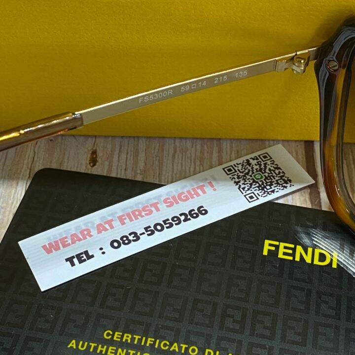 แว่นตากันแดด-fendi-ของแท้100-รุ่น-fs5300r-001-สีดำ-ทอง-fs5300r-215-สีน้ำตาล-ทอง-รับประกันศูนย์1ปี