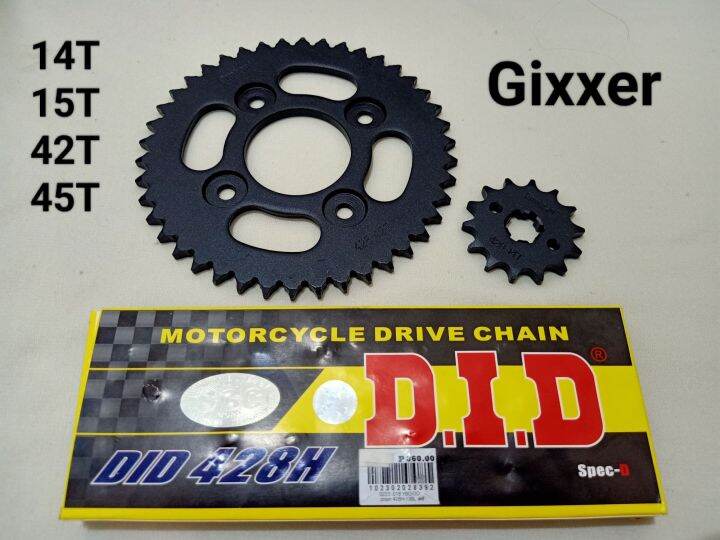 "GIXXER 150/155 FI CARB" 428 HEAVY DUTY SPROCKET SET WITH D.I.D CHAIN
