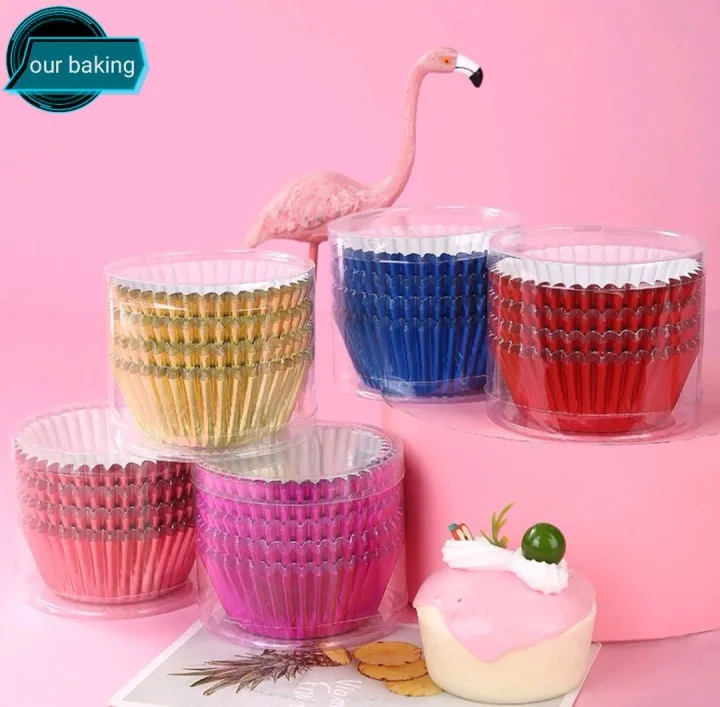 2oz 100pcs Paper Cupcake Cup Aluminium Foil Muffin Baking Cups Liners
