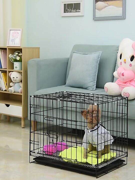 Dog Cage with Opening Sunroof & Pullout Poop Tray UserFriendly Folding Dog House with Safety