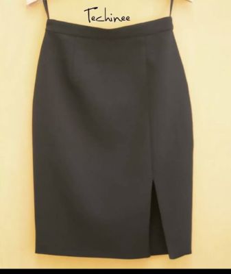 Techinee_Basic pencil skirt กระโปรงดินสอผ่าหน้า