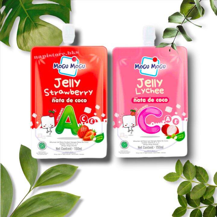 Mogu Mogu Jelly Strawberry Lechi With Nata de coco 150ml Lazada