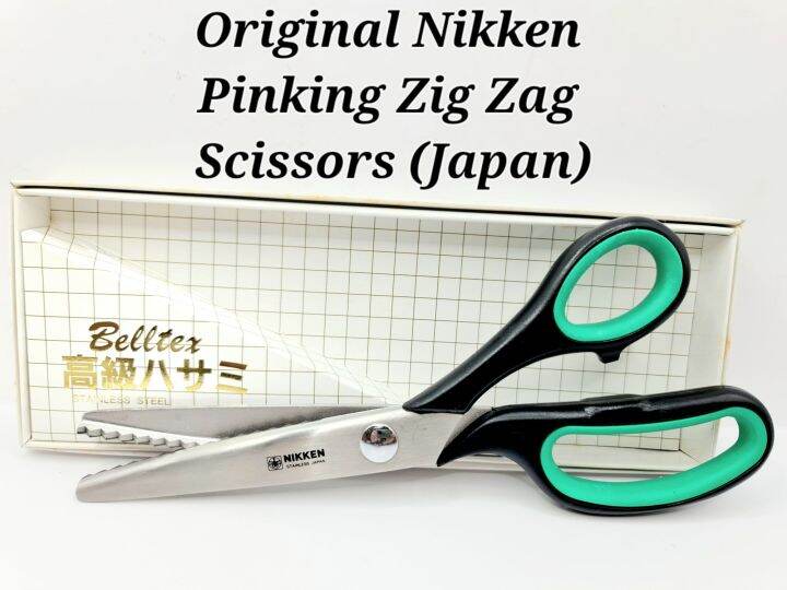 Original Nikken Belltex Stainless Steel Pinking Scissors Zig Zag , Made