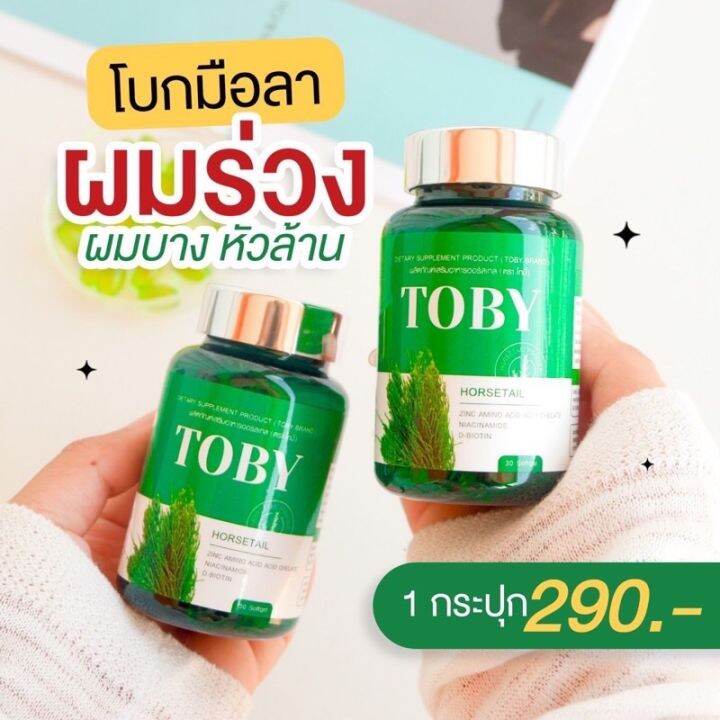 พร้อมส่ง-โทบี้หางม้า-toby-horsetail-โทบี้ฮอร์สเทล-โทบี้หญ้าหางม้า-ลดผมร่วง-ผมสี-ผมงอกใหม่-ลดรังแค-บำรุงรากผมให้แข็งแรง