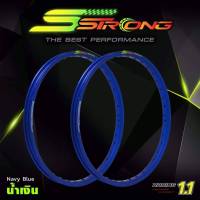 วงล้อ Sstrong เอส สตรอง ล้อสนาม ทรงMTสีน้ำเงิน ล้อหน้า 1.10ล้อหลัง  1.10 ขอบ17 (จำนวน 2 วง)ลิขสิทธิ์แท้ ซีรี่ย์ 7 มาพร้อมโลโก้สวยๆ งานพรีเมี่ยม แถม+เสื้อ1+สติกเกอร์