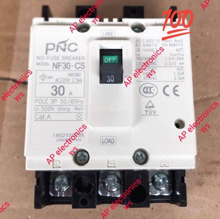 nf30cs-breaker-mccb-3p-เบรคเกอร์-3โพ-กระแสพิกัด-10a-15a-20a-30a-ac-220v-2-5ka-50-60hz-ui-500v-uimp-4kv-cat-a-jis-c-8201-2-1-am1-am2-iec-60947-2-en-60947-2-gb-14048-2-แท้มาตราฐานโรงงาน-ราคาไม่รวมvat-ปร