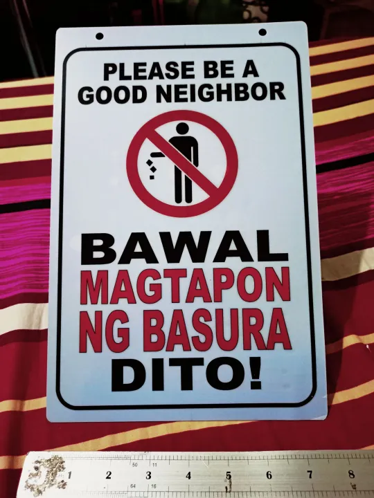 Bawal Magtapon Ng Basura Dito Signage Material Pvc Plastic Like Atm And Id 78x11 Inches 6055