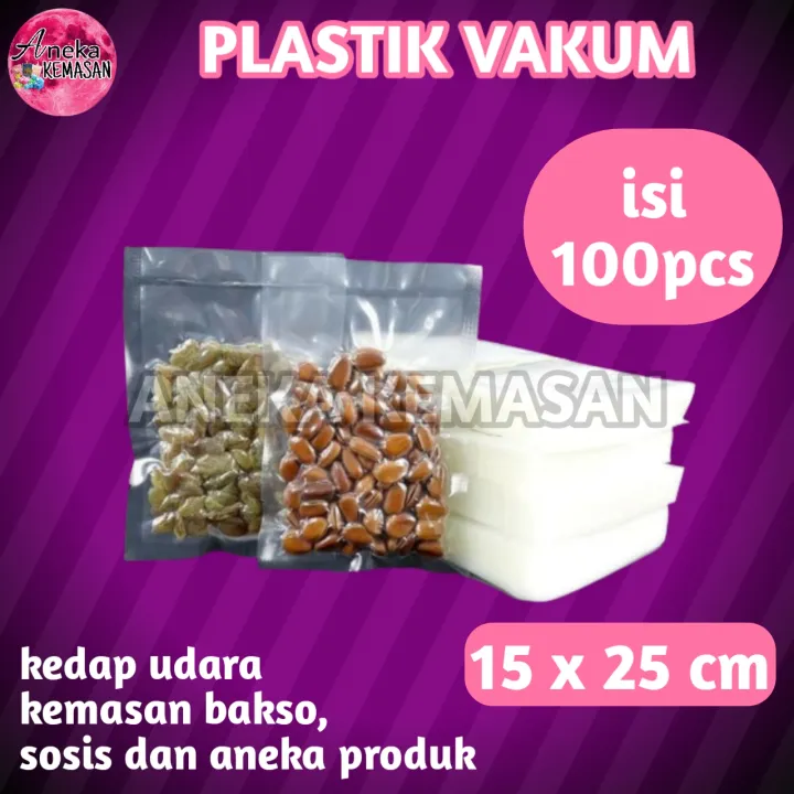 Isi 100 Pcs Vakumpack 15x25 Cm Plastik Kemasan Vakum Vacuum Frozen Food