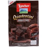 ล็อกเกอร์ เวเฟอร์รสดับเบิ้ลช็อกโกแลต Loacker Quadratini Double Chocolate Wafer