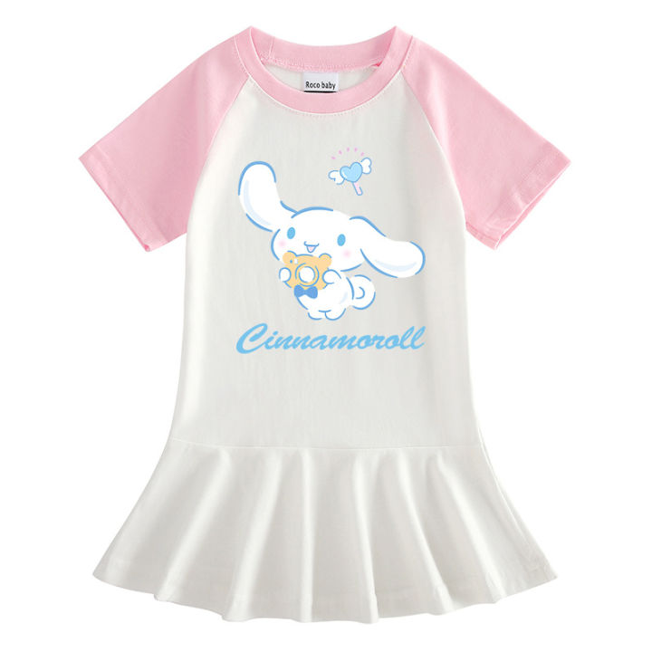 Cinnamoroll Dress Girls 2023 Summer Cinnamoroll Babycinnamoroll Pleated ...