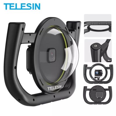 TELESIN Dome Port GoPro Hero 12 11 10 9 / 30M Waterproof Handheld Stabilizer Housing Case Removable Type With Cold Shoe 1/4 Thread for GoPro Hero 9 10 11