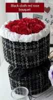 Round bouquet black vintage bouquet red rose flowers gift your girlfriend or boyfriend