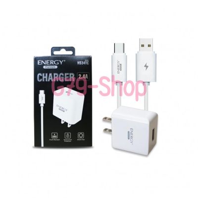 Adapter Set สำหรับ HS34 -2.4A สีขาว รองรับ micro type c ip charger ประกัน 6 เดือน