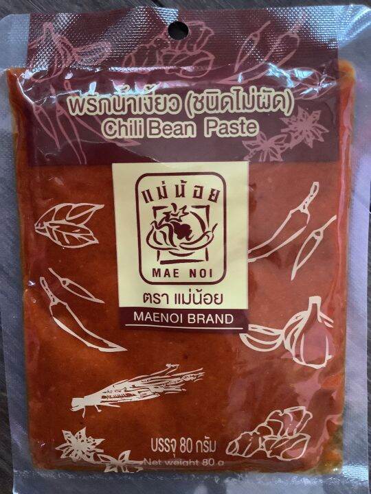 Thai Mae Noi Chili Bean Paste 80g, แม่น้อย พริกน้ำเงี้ยว(ชนิดไม่ผัด