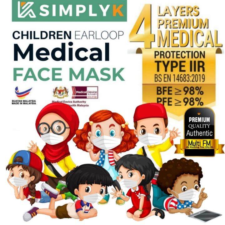 (SIRIM APPROVED)Children KID SIMPLYK SIMPLY K 4PLY PREMIUM MEDICAL FACE