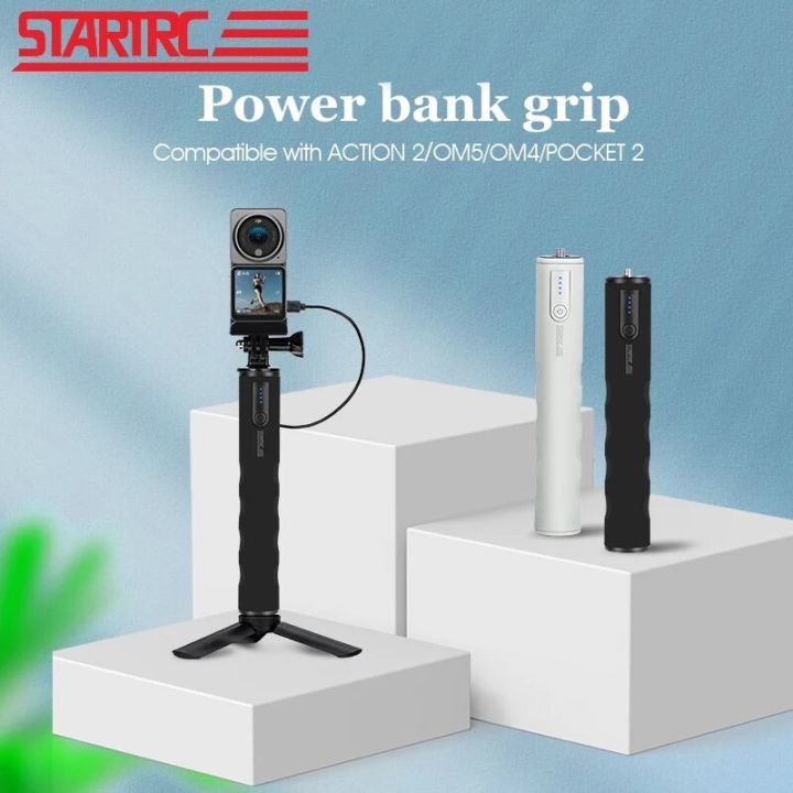 startrc-portable-power-bank-mobile-6000mah-battery-charger-handheld-hand-grip-for-dji-action-1-2-pocket-2-1-om-5-4-gopro-11-10-9-insta360