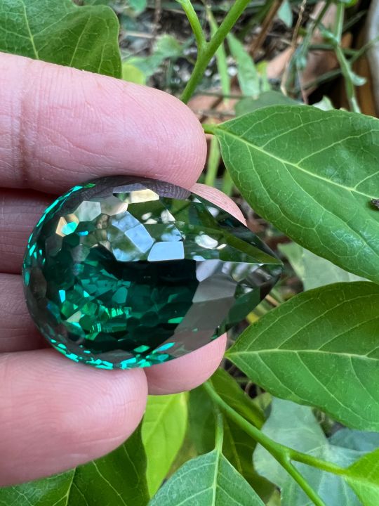 เพชร-cz-cubic-zirconia-green-emerald-diamond-pear-พลอย-มรกต-เพชรรัสเซีย-50-กะรัต-carats-พลอย-ขนาด-23x17-มิล-mm-1-pcs-1-เม็ด-พลอยสั่งเคราะเนื้อแข็ง