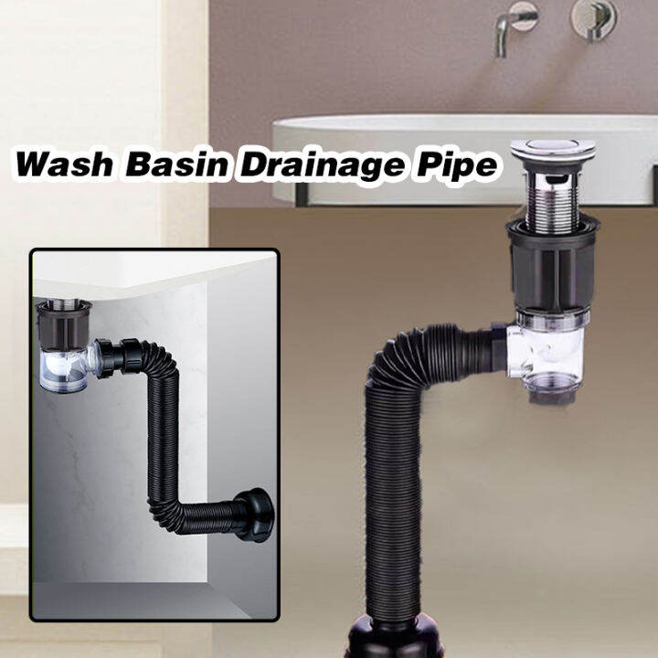 Bendable Expandable Wash Basin Drainage Pipe Bathroom Kitchen Flexible