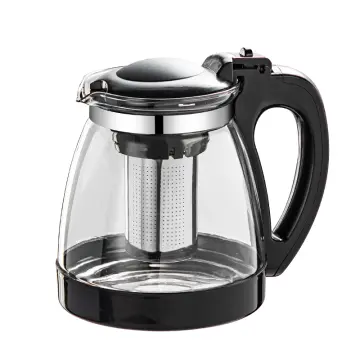 CNGLASS 1200ml/40.6oz Glass Teapot Stovetop Safe,Clear Teapot with Removable Infuser ,Loose Leaf and Blooming Tea Maker