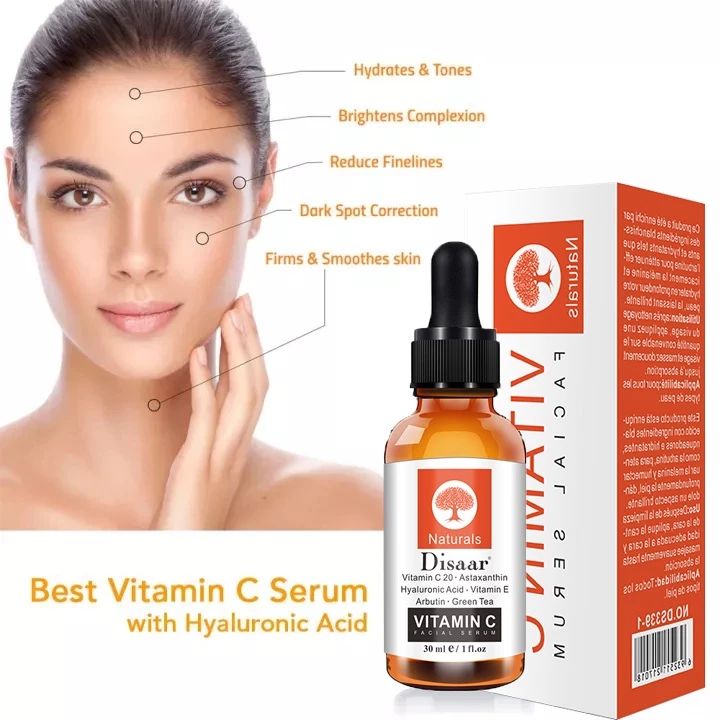 DISAAR BEAUTY VITAMIN C face facial serum astazantin hyaluronic acid ...