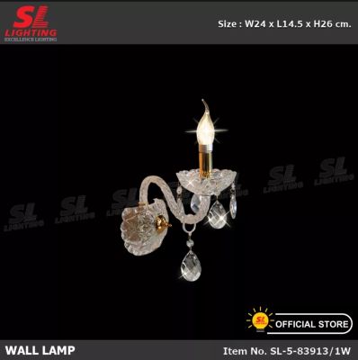 Crystal Decorative Chandelier SL-5-83913/1W โคมไฟติดผนังเชิงเทียน สำหรับติดผนังภายใน รุ่น SL-5-83913/1W