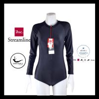 (S-XL) ชุดว่ายน้ำแขนยาว ชุดเล่นกีฬาทางน้ำ ลุคสปอร์ต ของ BSC Streamline สีดำ